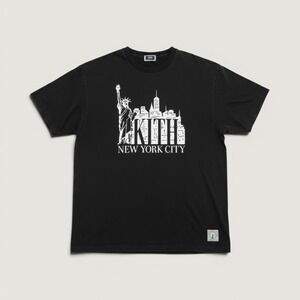 Kith T-Shirt NYC Skyline Statue of Liberty Black Large